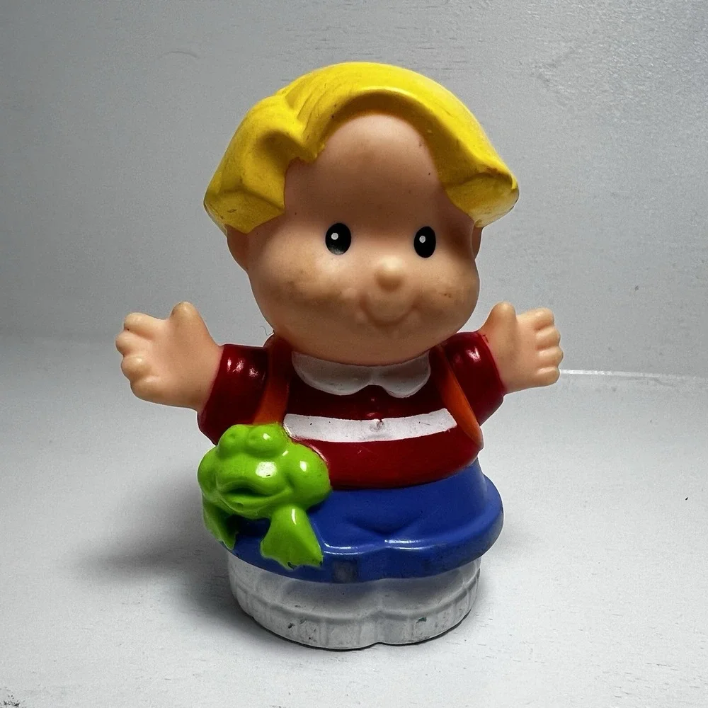 Fisher Price Little People Eddie In Red Shirt W/ Frog Freddie Student Boy